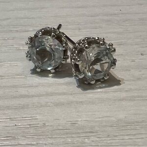 On hold 🌼 Classic Cubic zirconia Sterling Silver Crown Stud Earrings